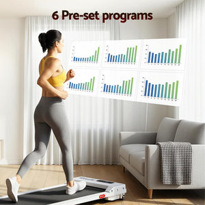 Walking Pad Treadmill | 3-In-1 Under Desk Treadmill with 12% Incline | White