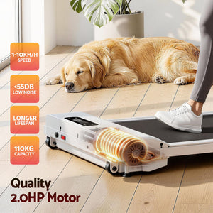 Walking Pad Treadmill | 3-In-1 Under Desk Treadmill with 12% Incline | White