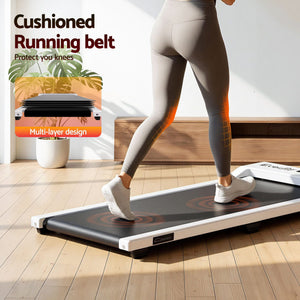Walking Pad Treadmill | 3-In-1 Under Desk Treadmill with 12% Incline | White