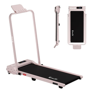 Everfit 3 in 1 Walking Pad Treadmill 12% Incline Foldable Under Desk Treadmills for Home Gym With 38cm Wide Belt Pink
