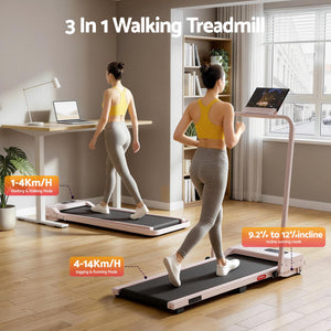 Walking Pad Treadmill | 3-In-1 Foldable Under Desk Treadmill | Pink