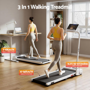 Walking Pad Treadmill | 3-In-1 Foldable Under Desk Treadmill | White