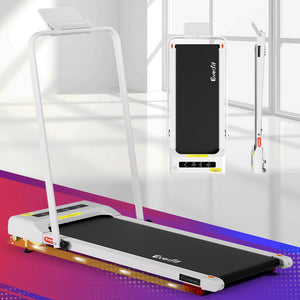 Treadmill Walking Pad 380mm | Electric Incline Under Desk | Fitness Equipment | White