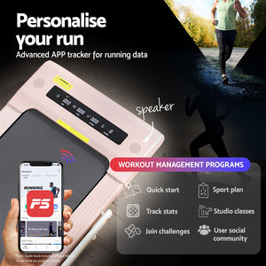 Everfit Treadmill Electric Walking Pad | Under Desk | Home Gym Fitness | 400mm | Pink