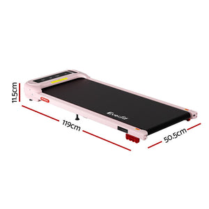 Treadmill Walking Pad | Electric Incline Under Desk Home Gym Treadmill | Pink | Compact Fitness Equipment