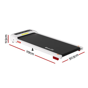 Treadmill Walking Pad | Electric Incline Under Desk Home Gym Treadmill | White | Compact Fitness Equipment