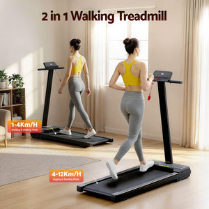 2-in-1 Walking Pad Treadmill | Foldable Home Gym | 40cm Belt | 12 Programs | App Control