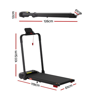 Treadmill Walking Pad | Electric Incline Foldable Home Gym Treadmill | Black | Compact Fitness Equipment