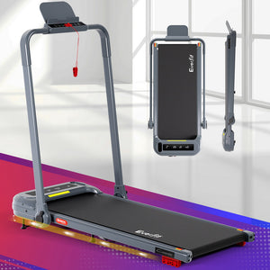 Treadmill Walking Pad | Electric Incline Foldable Home Gym Treadmill | Grey | Compact Fitness Equipment