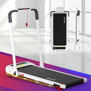 Treadmill Walking Pad | Electric Incline Foldable Home Gym Treadmill | White | Compact Fitness Equipment