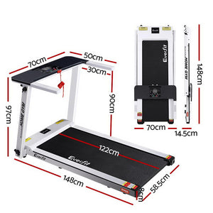 Everfit Treadmill Electric | Home Gym Fitness Exercise | Fully Foldable | 420mm | White