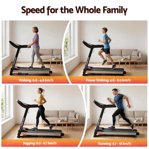 Everfit Treadmill Electric | Auto Incline | Home Gym Fitness Exercise Machine | 450mm