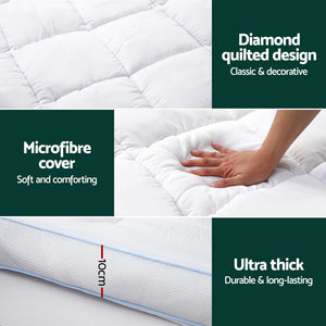 Bedding Mattress Topper | Pillowtop Bamboo | 10 cm Thickness | Double Size