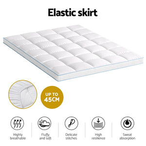 Bedding Mattress Topper | Pillowtop Bamboo | 10 cm Thickness | Queen Size