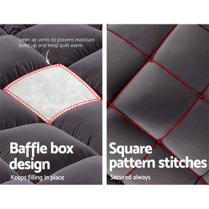 Giselle Bedding | Mattress Topper | Pillowtop Bamboo | Charcoal | Double