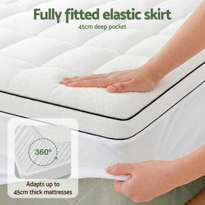 Giselle Bedding King Single Mattress Topper 5cm Coral Fleece