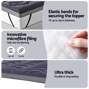 Mattress Topper 5cm | Bamboo Charcoal Pillowtop | King Size Bed