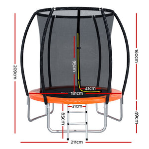 Everfit 6ft Kids Round Trampoline Rebounder | Orange
