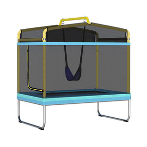 Everfit 6FT Trampoline for Kids | w/ Enclosure Safety Net | Swing | Rectangle | Yellow