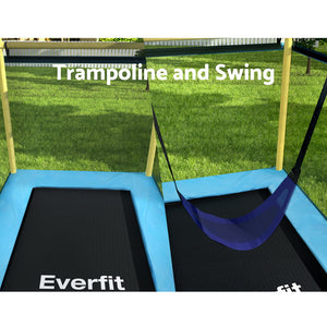 Everfit 6FT Trampoline for Kids | w/ Enclosure Safety Net | Swing | Rectangle | Yellow