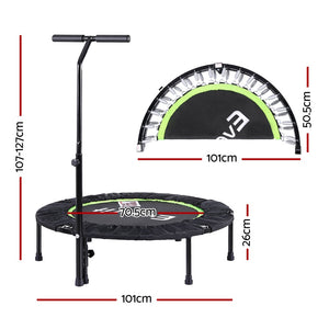 Everfit 40-Inch Foldable Fitness Trampoline | Jumping Rebounder | Home Gym with Handrail