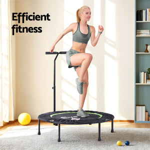 Everfit 40-Inch Foldable Fitness Trampoline | Jumping Rebounder | Home Gym with Handrail