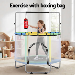 55 Inch Trampoline Rebounder | Kids | Basketball Hoop & Boxing Set