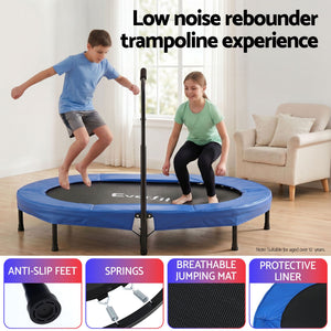 Fitness Trampoline | 56 Inch Foldable Rebounder with Adjustable Handrail