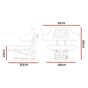 Tractor Seat | Forklift Excavator Truck | Universal Digger Chair | PU Leather