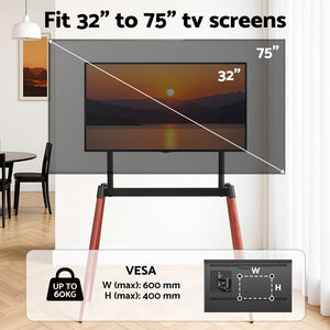 Wooden Floor TV Easel Stand | 32–75" | Height Adjustable