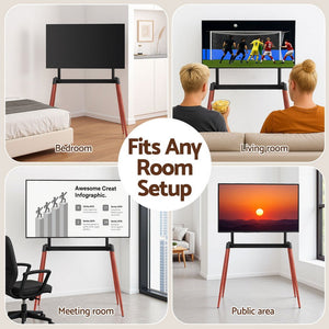 Wooden Floor TV Easel Stand | 32–75" | Height Adjustable