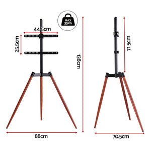 Wooden Tripod TV Stand | 32–65" | Height Adjustable | Easel Style