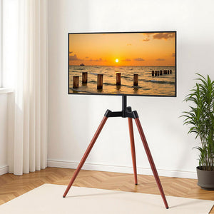 Wooden Tripod TV Stand | 32–65" | Height Adjustable | Easel Style