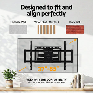 TV Wall Mount Bracket | 37–85 Inch TVs | Full Motion | Swivel Tilt Extendable