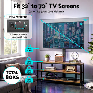 Corner TV Stand | 32–70 Inch Mount | LED Lights & Power Outlet