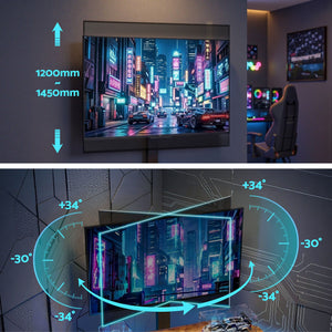 Corner TV Stand | 32–70 Inch Mount | LED Lights & Power Outlet