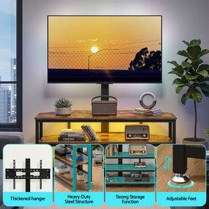 Corner TV Stand | 32–70 Inch Mount | LED Lights & Power Outlet