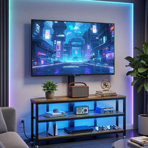 Corner TV Stand | 32–70 Inch Mount | LED Lights & Power Outlet