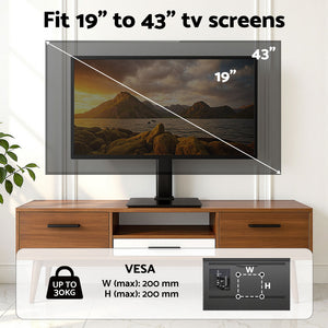 Tabletop TV Stand | 19–43" | Universal Swivel Desktop Bracket