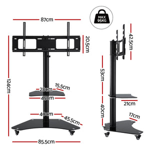 TV Stand Mount | 40-100" | Universal Bracket | Adjustable Height | Wheels