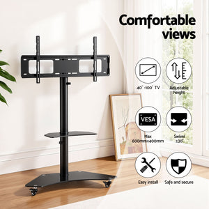 TV Stand Mount | 40-100" | Universal Bracket | Adjustable Height | Wheels