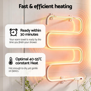 Heated Towel Rail | Freestanding or Wall Mounted | S-Shape | Electric Warmer