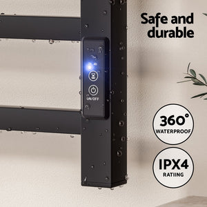 Devanti Heated Towel Rack | 8 Square Bars with Timer | Electric Warmer