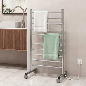 Heated Towel Rail | 10 Bar Freestanding Electric Towel Warmer | 100W