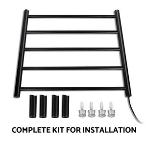 Devanti Electric Heated Towel Rail Rack | 5 Bars | Wall Mounted | Clothes Dry Warmer