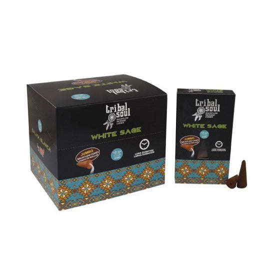 Tribal Soul White Sage Backflow Incense Cones | Jumbo Size | 120 Cones