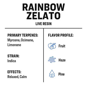 True Terpenes LIVE RESIN Rainbow Zelato 2mL | Exotic Hybrid Terpene Extract