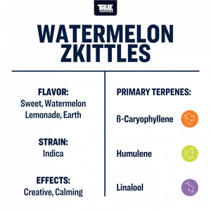True Terpenes Watermelon Zkittles 30mL | Indica Terpene with Sweet Watermelon & Earthy Citrus for Creative Calm
