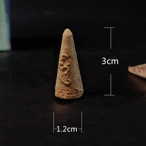 Hand Made Tibetan Religious Meditation Backflow Incense Cones | 60 Cone Pack