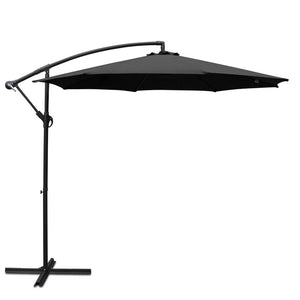 3m Outdoor Umbrella | Cantilever | Beach Garden Patio | Black